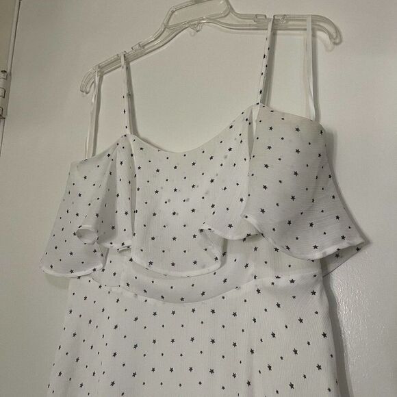 Superdown White stars flowy shift mini dress size Large - Picture 3 of 6